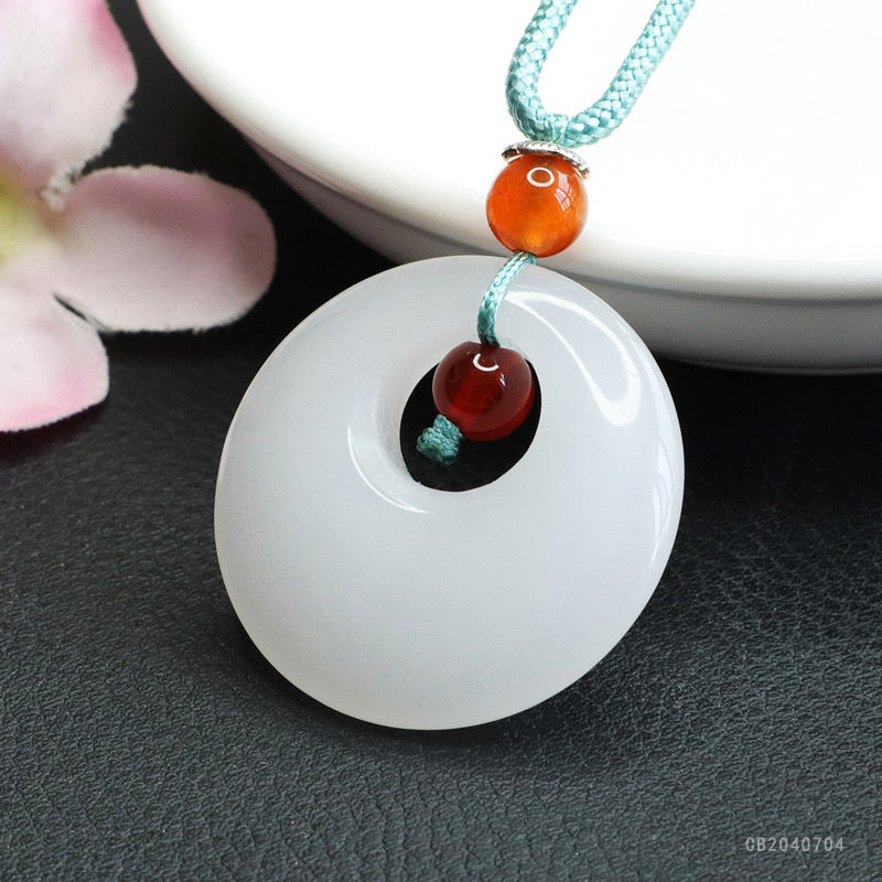 Golden Silk Jade Princess Buckle Pendant