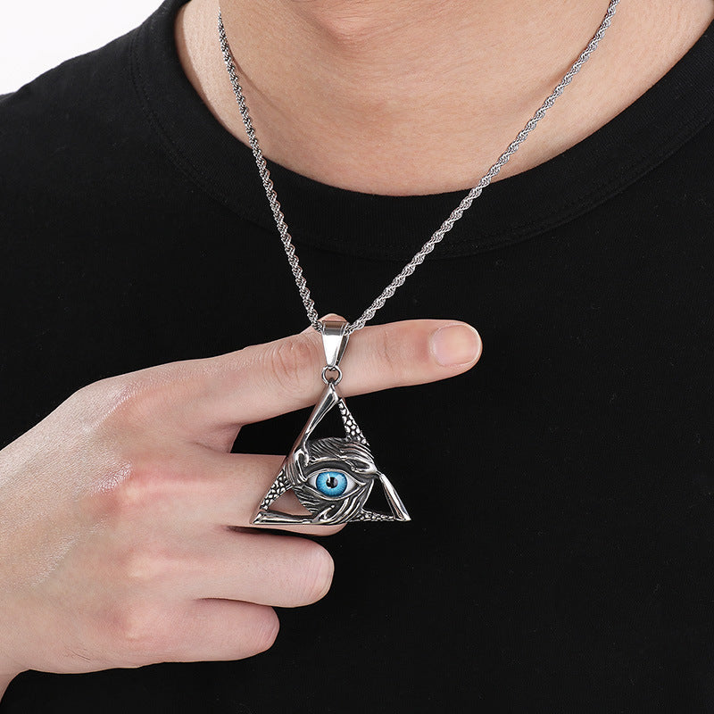Planderful Nordic Viking Pendant for Men Turquoise Octagram
