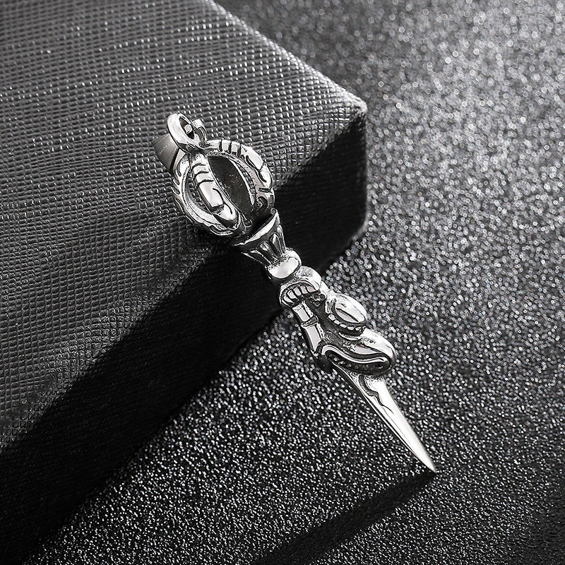 Bold and Edgy Stainless Steel Men's Pendant with Vintage Flair