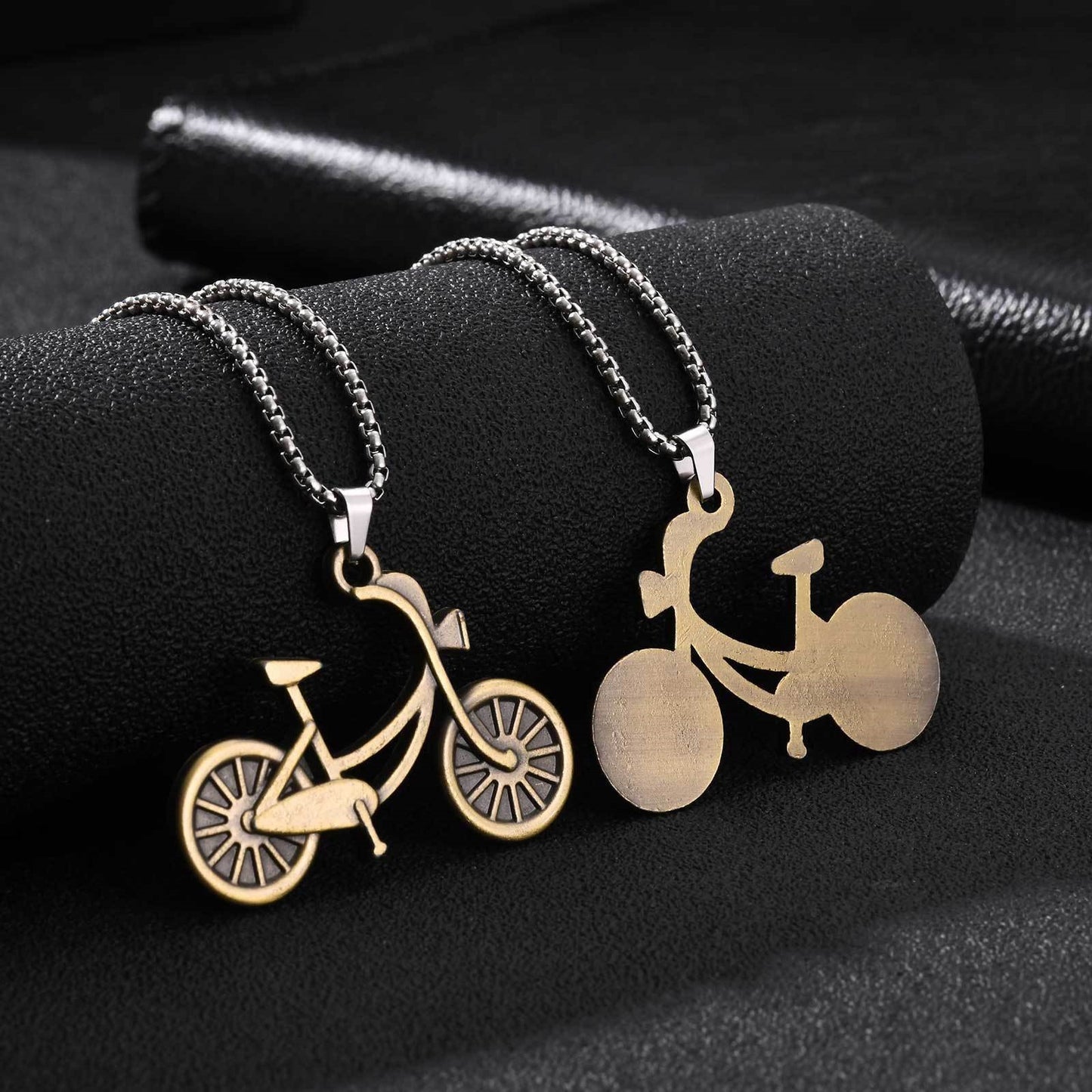 Stainless Steel Chain Alloy Bicycle Pendant Cool Necklace Neutral Wind