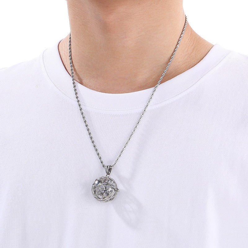 Planderful Lantern Pendant Hollow Titanium Steel Men Women