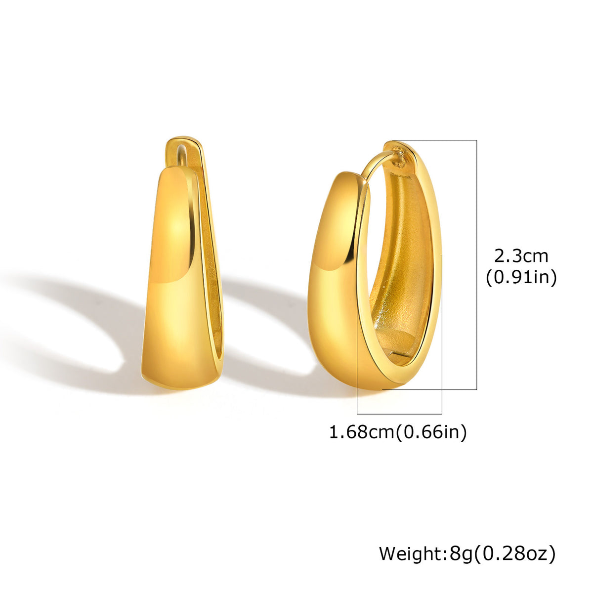 Modern Stainless Steel Earrings — Silver or Gold