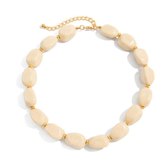 Irregular Bead Single-Layer Necklace