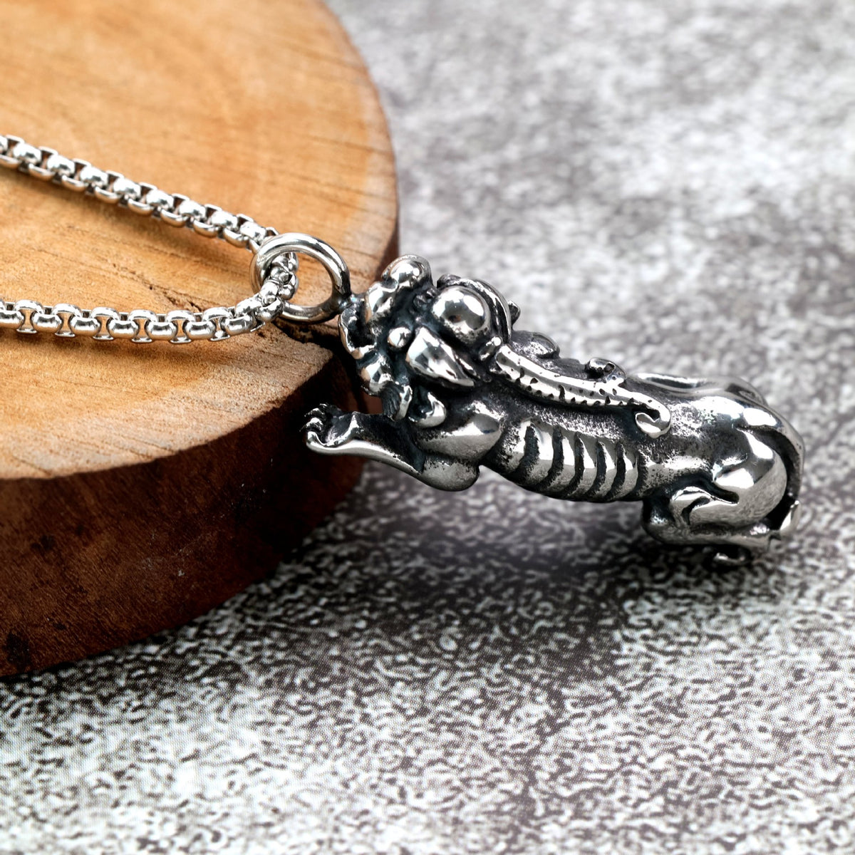Vintage Stainless Steel Men's Pendant Necklace