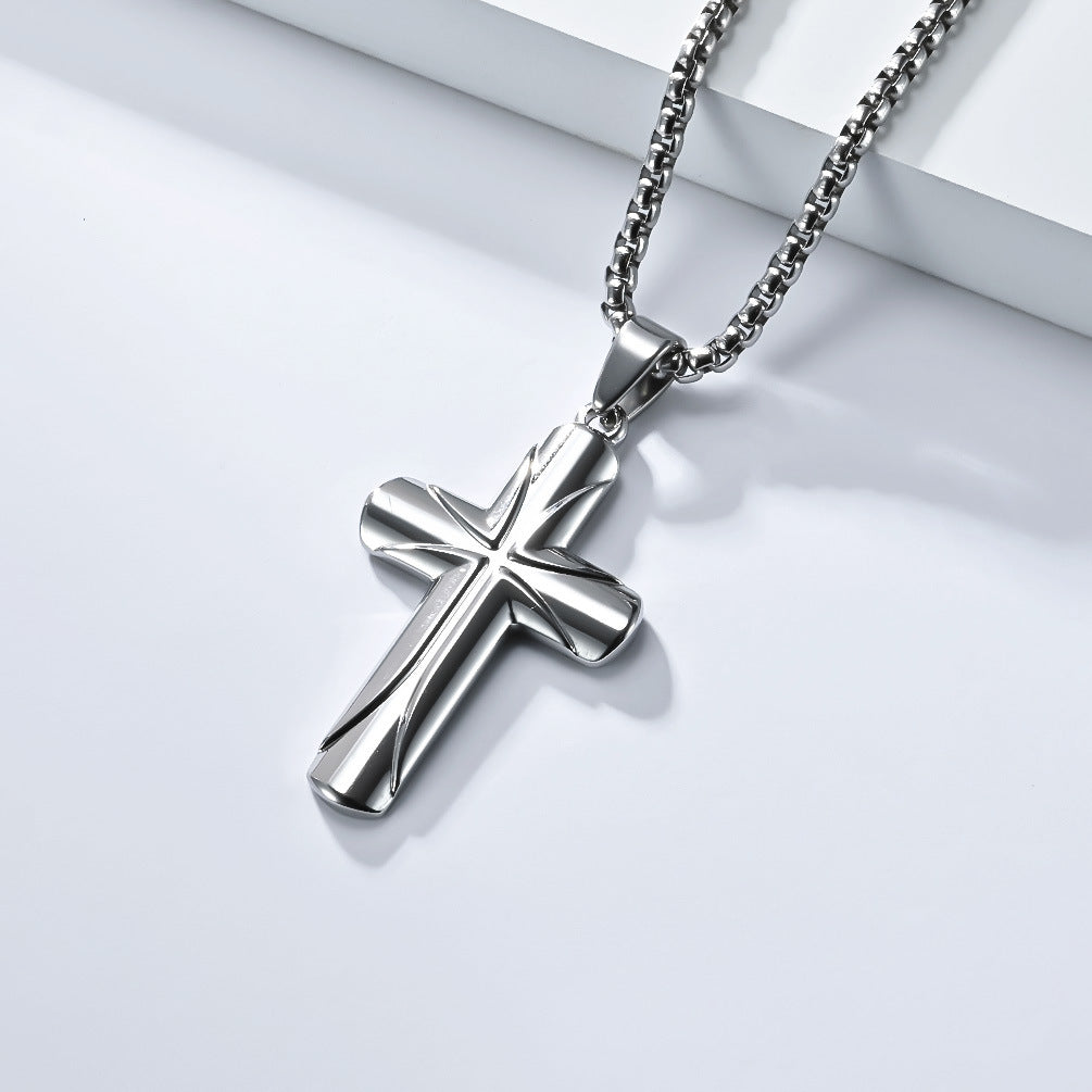 Personalized Stainless Steel Cross Necklace Planderful Everyday Genie Gift for Believers Unisex Fashion Pendant