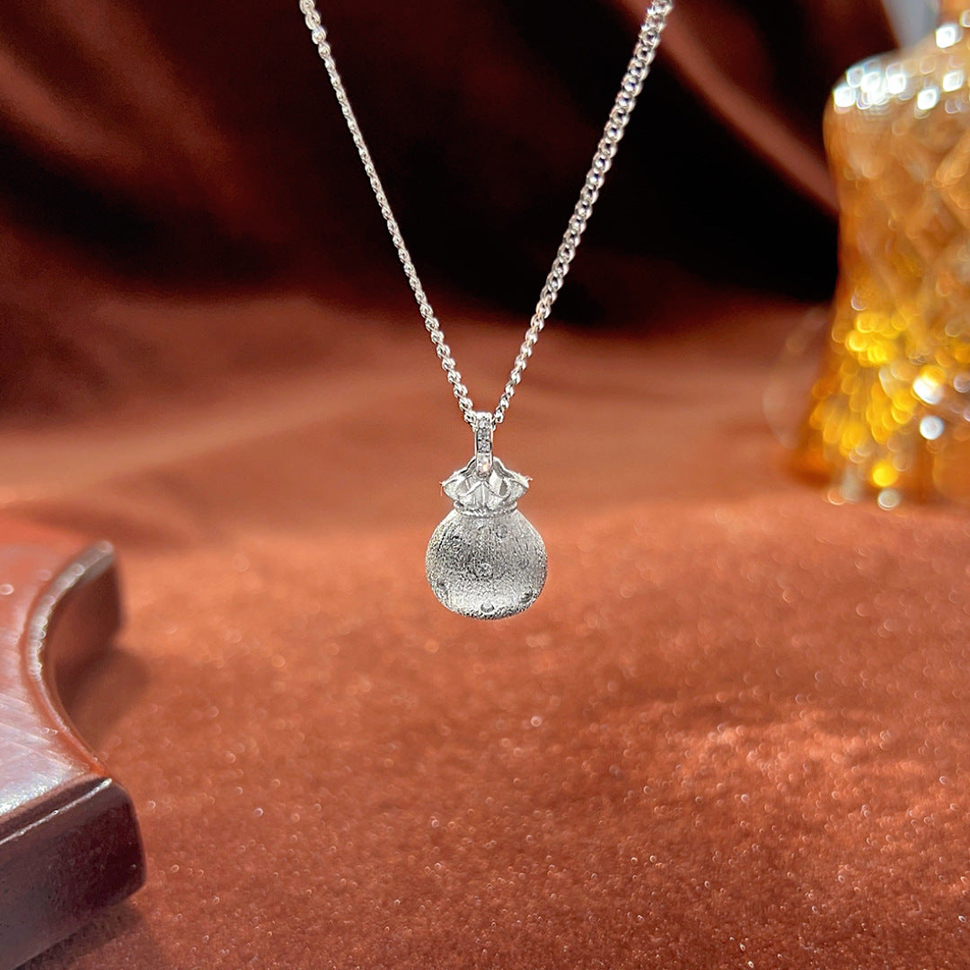 Full of Luck Brushed Small Lucky Bag Necklace for Women