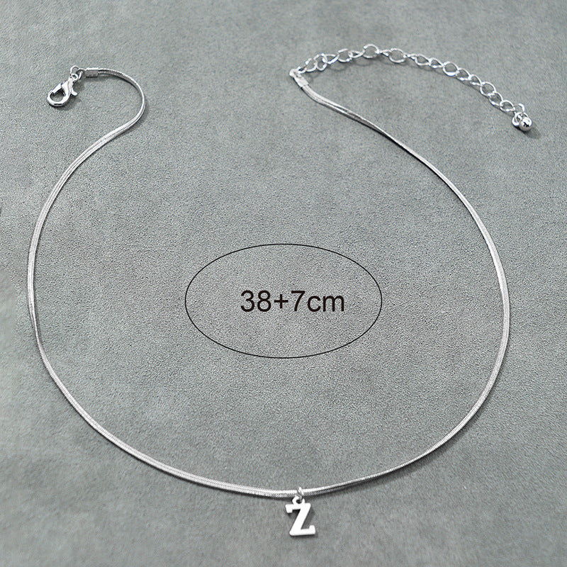 French Elegant 26-Letter Pendant Necklace with Minimalist Design for Women's Chic and Delicate Weave Chain, Choker, Neckpiece
