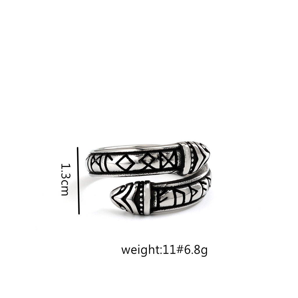 Vintage Viking Snake Stainless Steel Ring