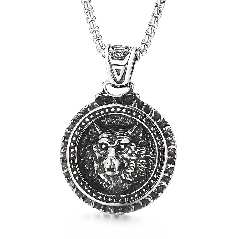 Skull and Lion Head Stainless Steel Pendant Set for Men