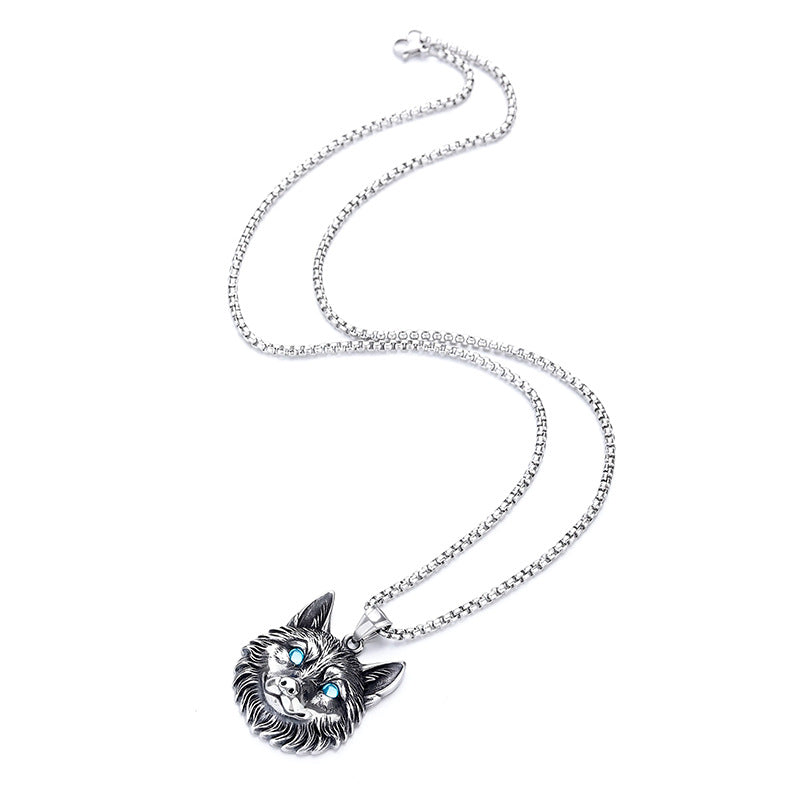 Punk Viking Wolf Stainless Steel Men's Pendant Necklace