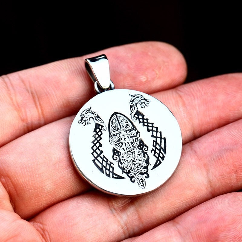 Planderful Everyday Genie Viking Ship Necklace - Titanium Steel Pendant For Retro Fashion Lovers