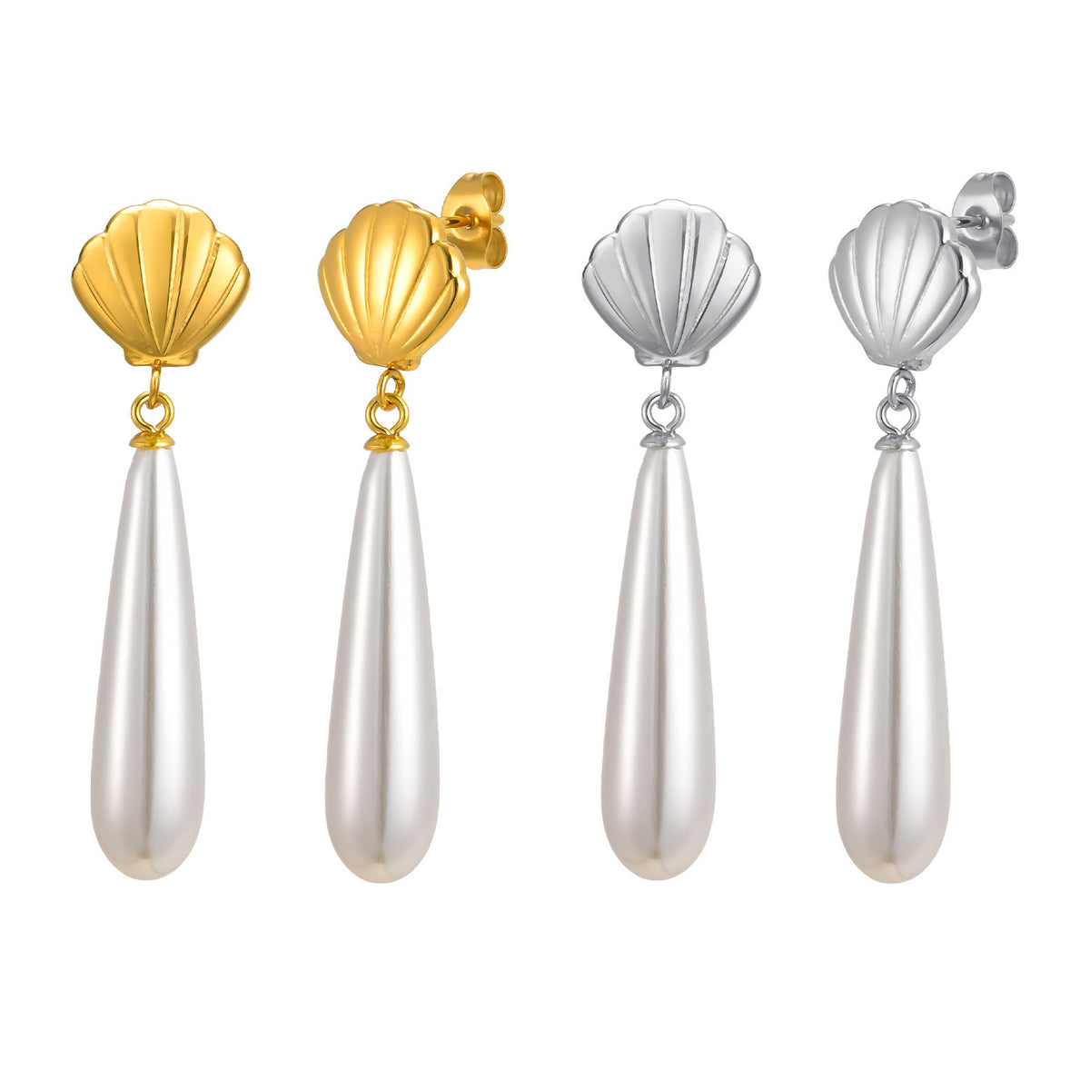 Stainless Steel Pearl Earrings