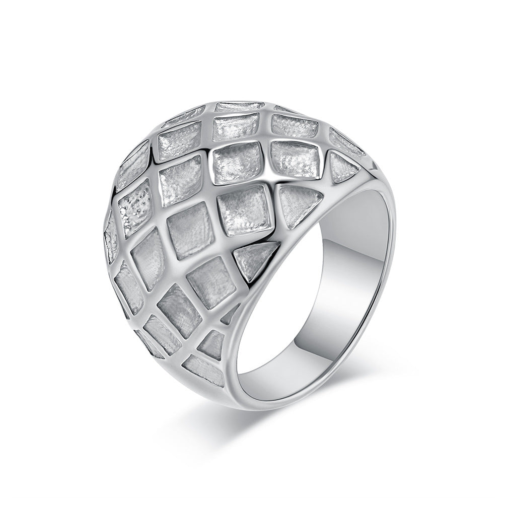 Planderful Everyday Genie Gold Plated Honeycomb Titanium Steel Ring For Daily Wear
