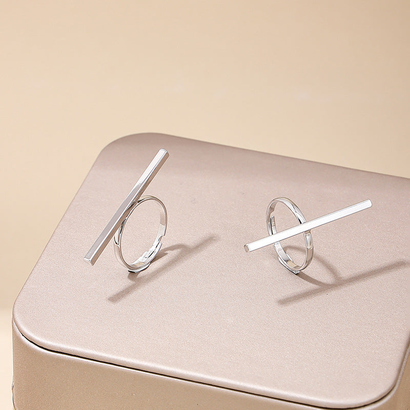 European & American Fashion Metal Geometric Lines Ring Set for Women - Vienna Verve Collection