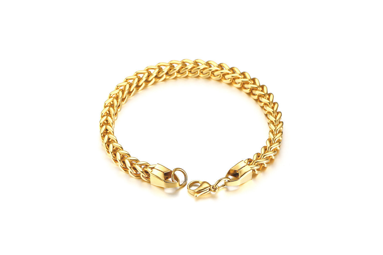 Titanium Steel Men's Bracelet Square Six-Sided Chain Jewelry