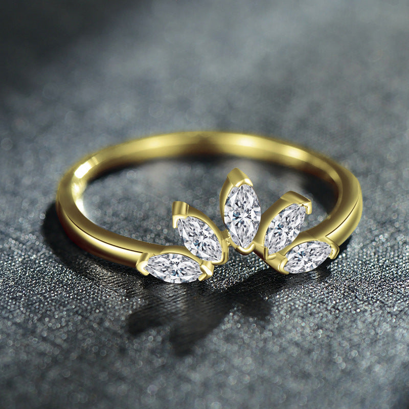 S925 Sterling Silver Horse Eye Zircon Ring for Women