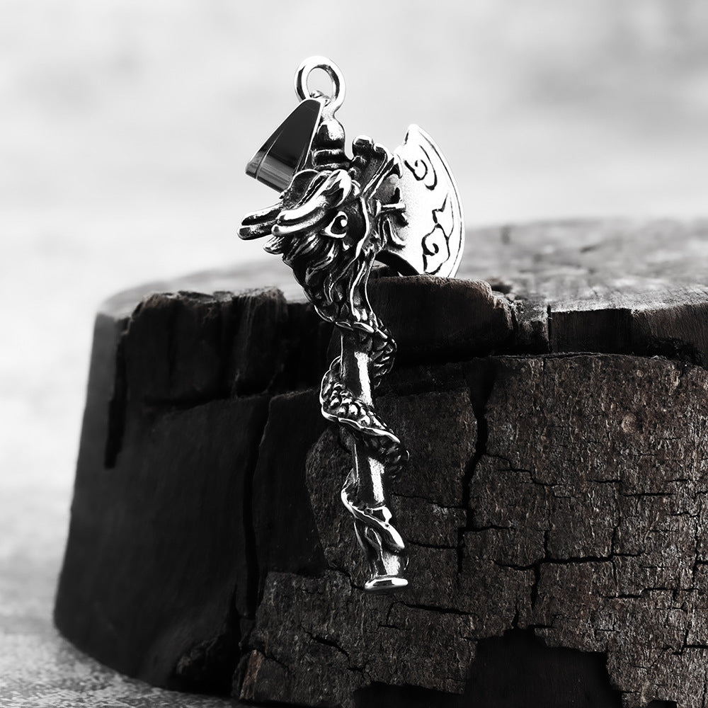 Cloud Pattern Dragon Axe Viking Pendant Jewelry for Men