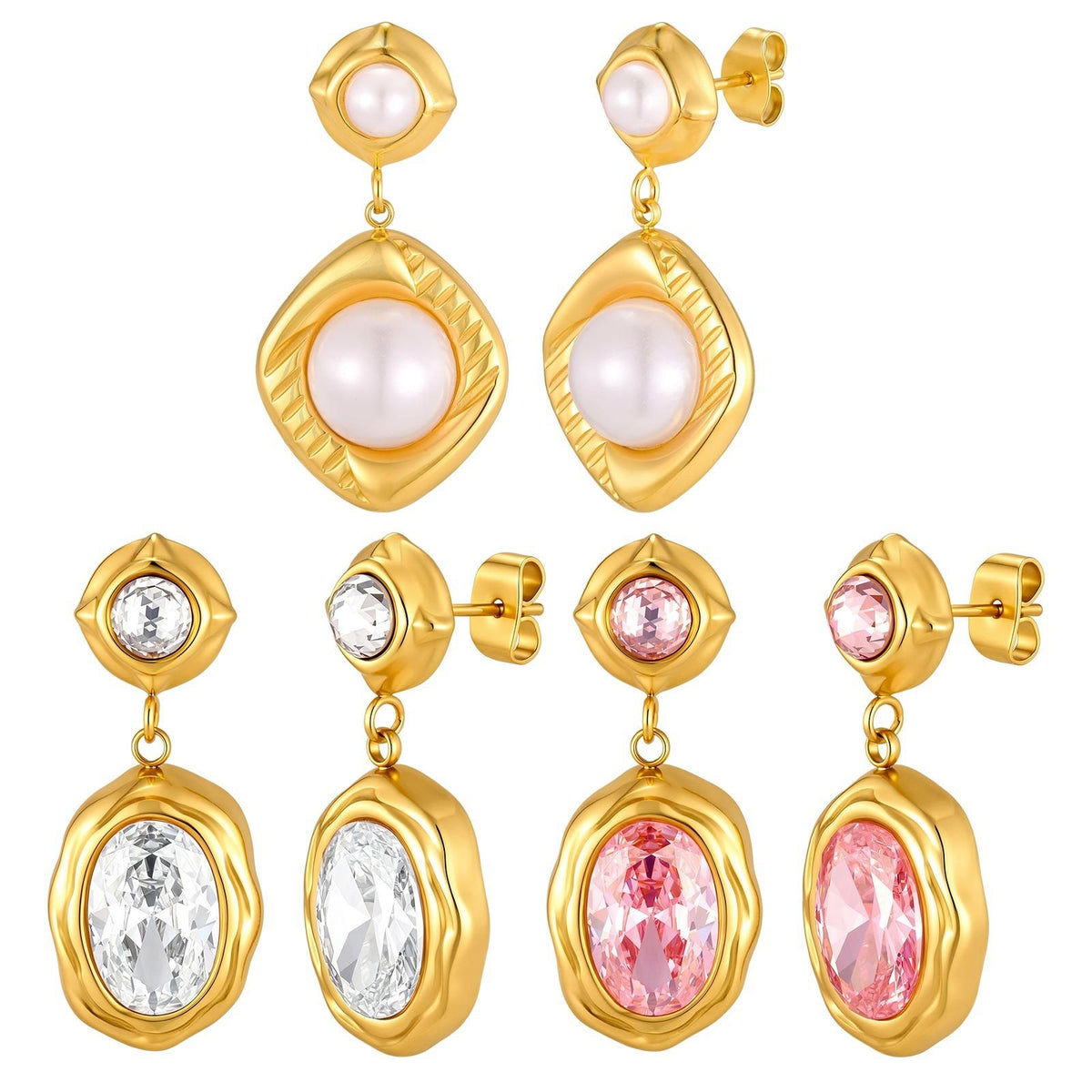 Faceted Zircon Jewelry Collection — Earrings or Necklace
