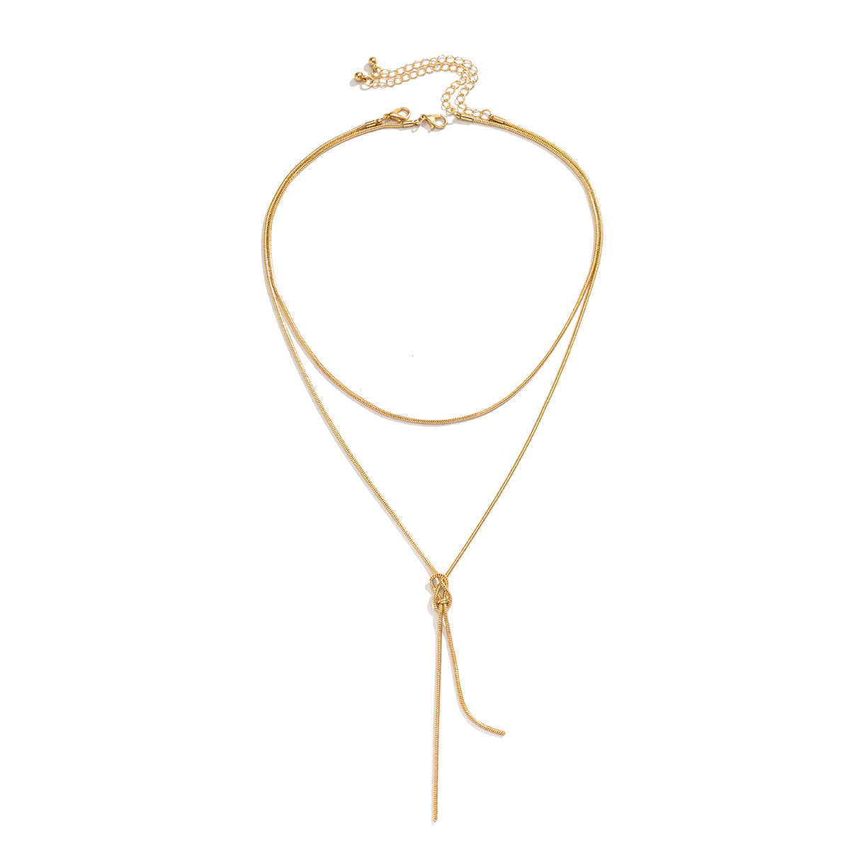 European and American Cross-border Jewelry Modern Twist Snake Chain Necklace with Tassel Pendant