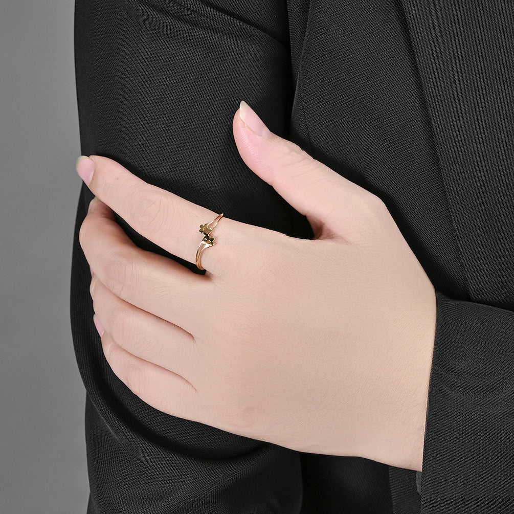 Simple Little Daisy Lucky Sunflower Titanium Steel Ring