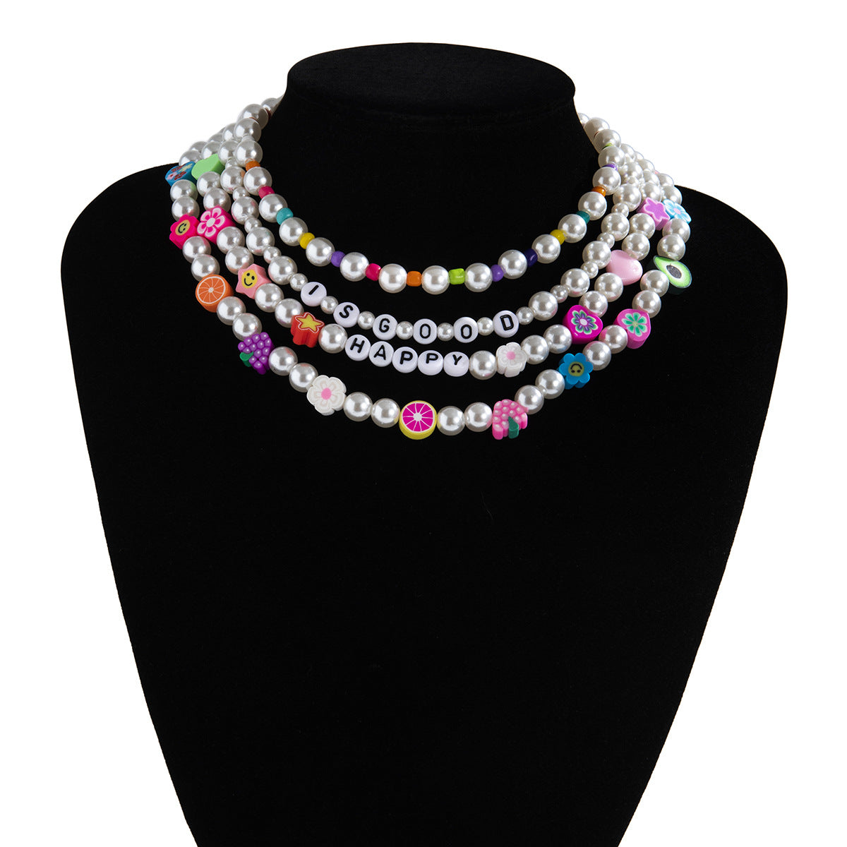 Planderful Vienna Verve Multi Layer Imitation Pearl Necklace For Women Elegant Holiday Style