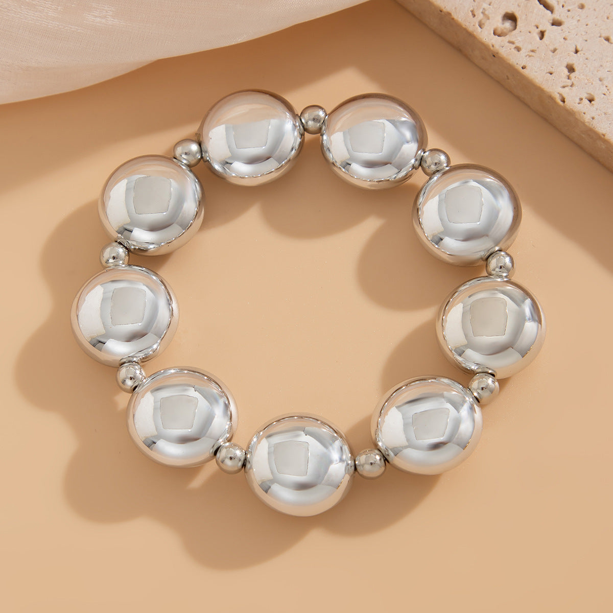 Planderful Statement Beaded Bracelet for Women Bold Geometric Irregular Beads Chic European Style