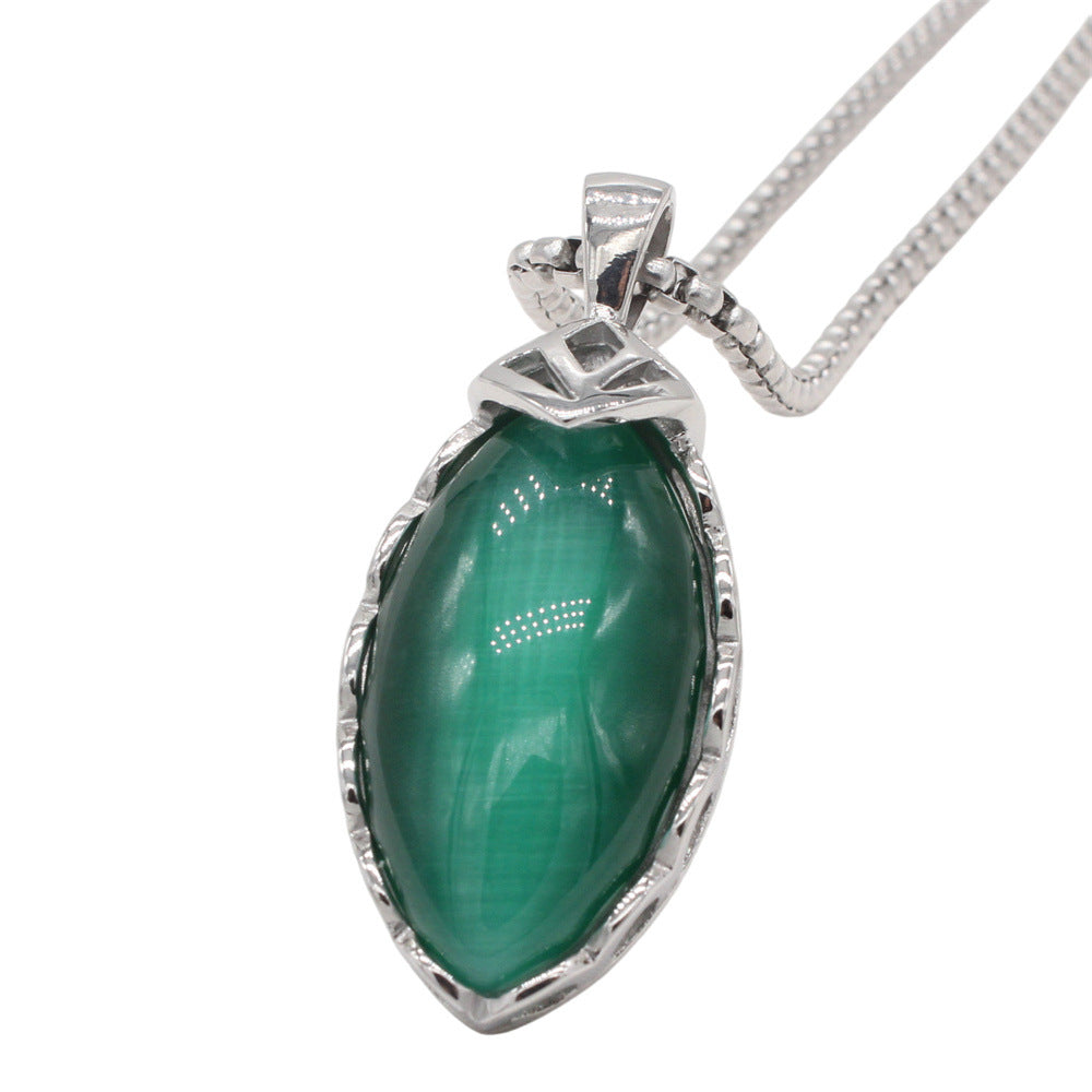 Planderful Titanium Steel Pendant Unisex Retro Stone Protection Statement For Women And Men Everyday Genie