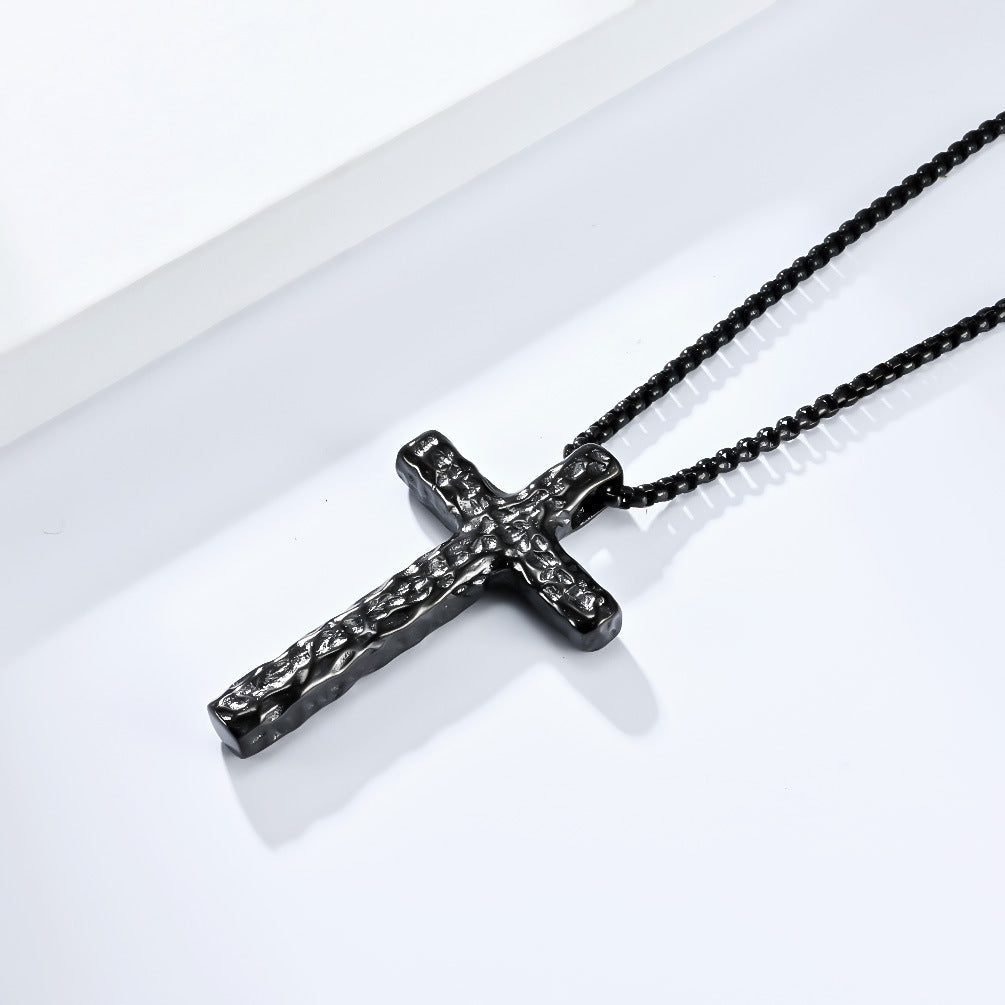 Elegant Titanium Steel Cross Necklace for Discerning Men