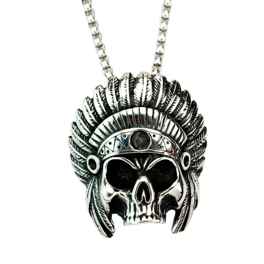 Punk Feather Stainless Steel Men's Pendant Necklace