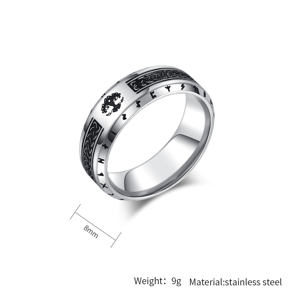Stainless Steel Ring - Vintage Nordic Celtic Tree Of Life