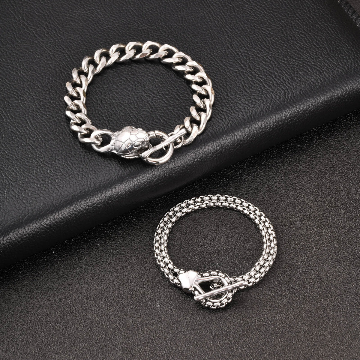Snake Cuban Chain Stainless Steel Ring for Men