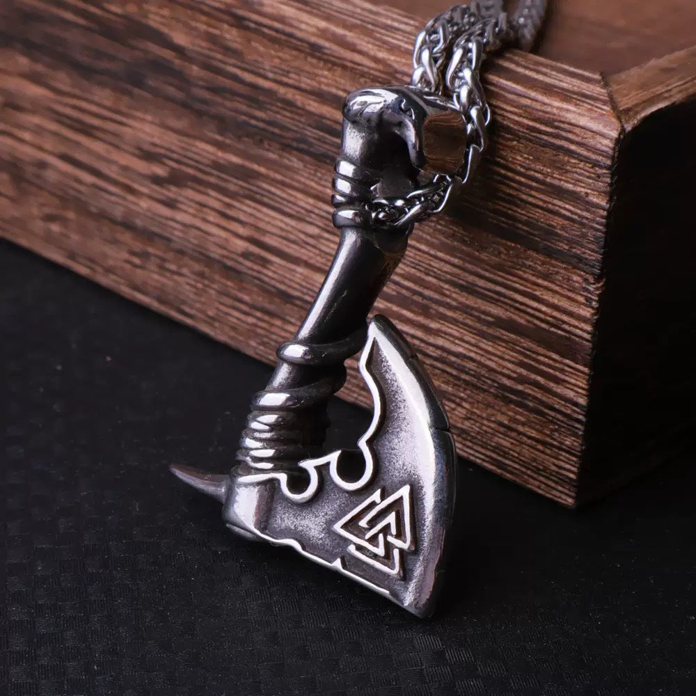 Viking Axe Necklace Stainless Steel By Planderful Collection For Men And Women Unisex Trendy Hip Hop Pendant
