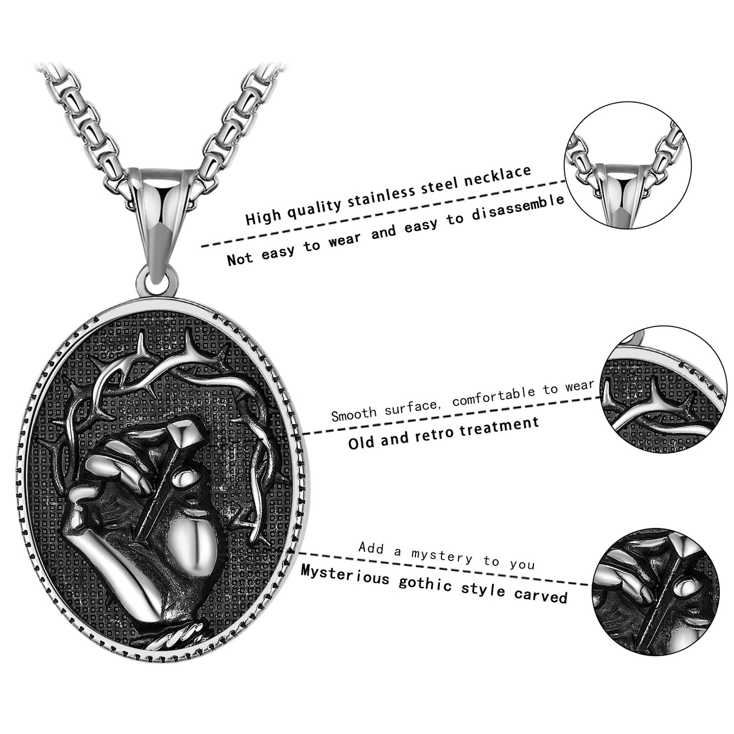 Steel Necklace - Statement Men's Pendant Chain