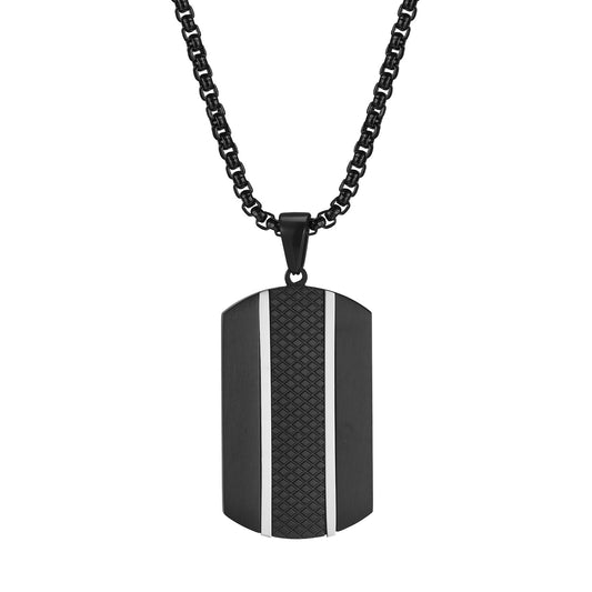 Necklaces Men's Necklace Stainless Steel Tags Electric Black Dog Tags Simple Personality for Men