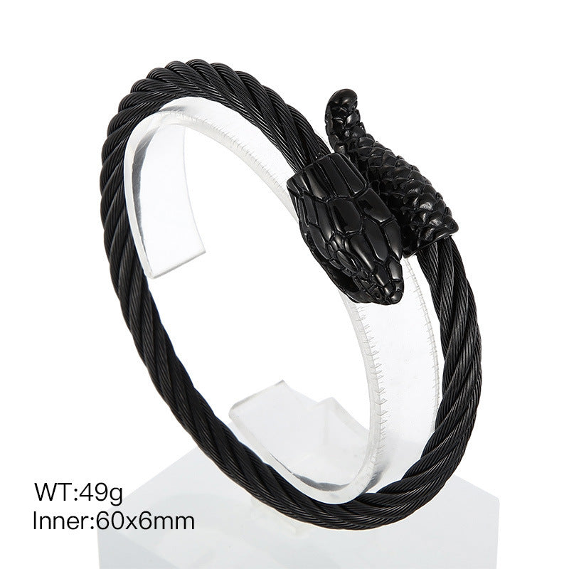 Planderful Snake Bracelet For Men Zircon Encrusted Premium