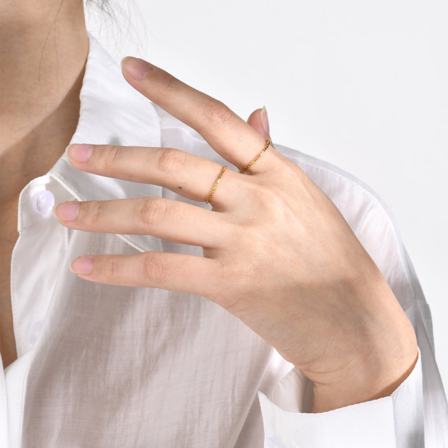 Women's Ring Plain Ring Stainless Steel Thin Gold Tail Ring
