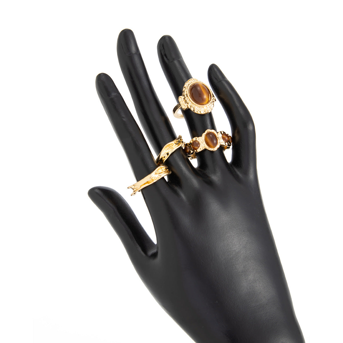 Tiger Eye Open Ring Planderful Collection Vienna Verve For Women Statement Lava Stone Jewelry