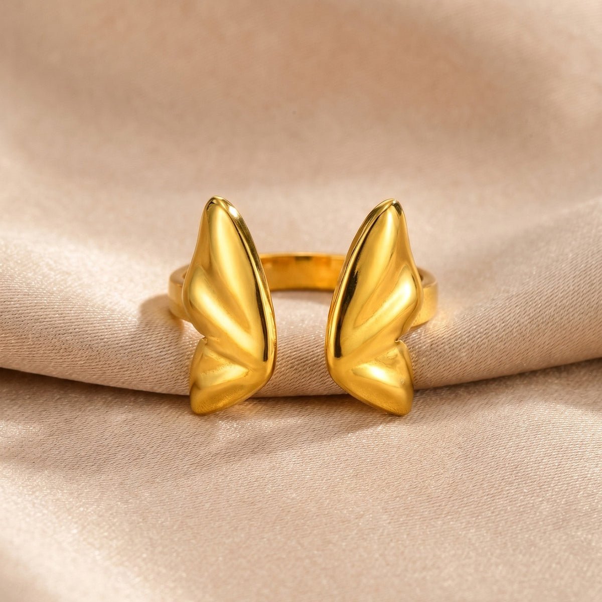Hot Selling Stainless Steel Butterfly Daily Stacked Vacation Dating Open Ring