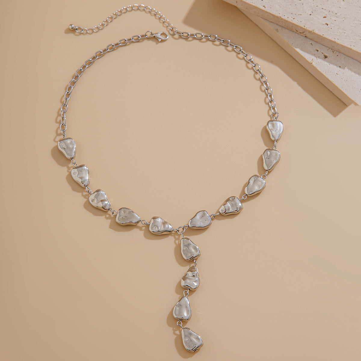 Y-Shaped Water Drop Fringed Necklace High-End Special-Shaped Baroque Handmade Beaded Necklace