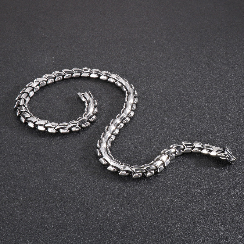 Men's Punk Style Titanium Steel Necklace - European and American Fashion Statement
