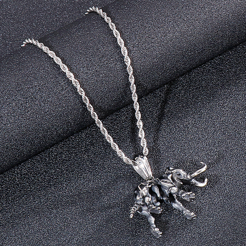 Majestic Elephant Skull Men's Titanium Steel Pendant