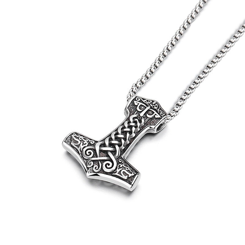 Steel Necklace - Luxury Viking Thor's Hammer For Men