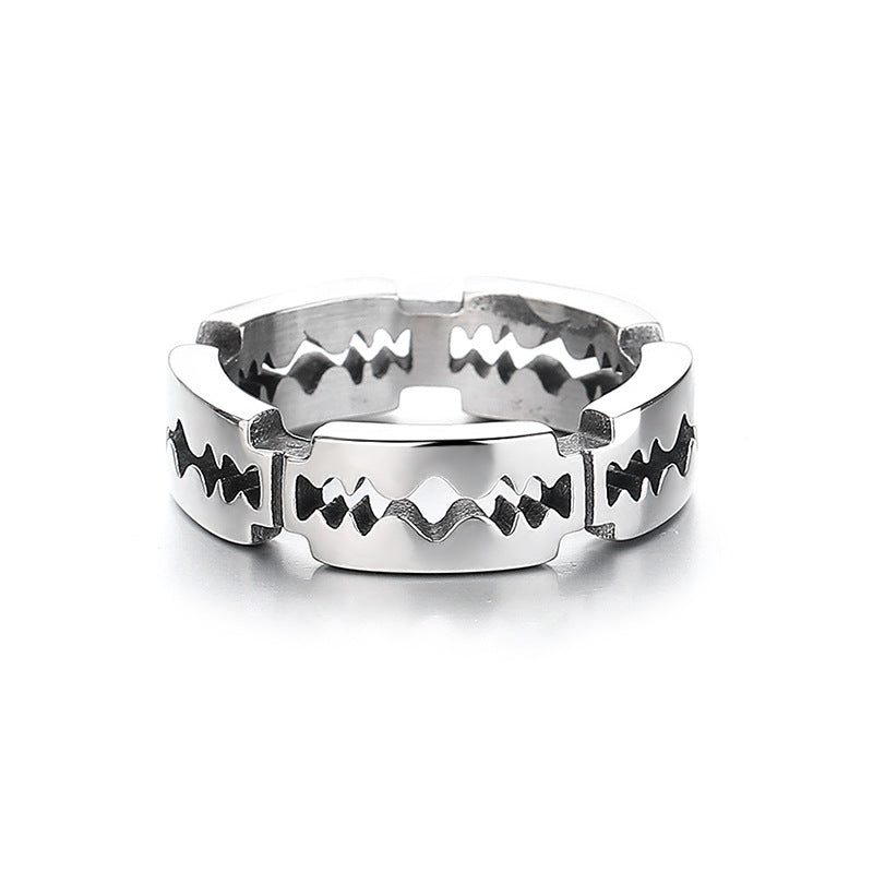 Steel Ring – Vintage Punk Razor Ring For Men, Bold Stainless Steel Jewelry, Everyday Wear