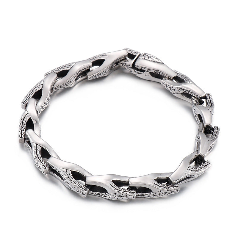 Stainless Steel – Snake Bone Titanium Steel Men's Bracelet