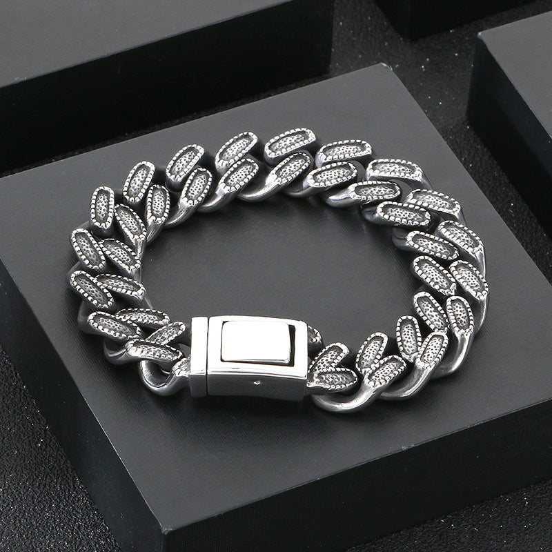 Planderful Everyday Genie Men Titanium Steel Cuban Bracelet