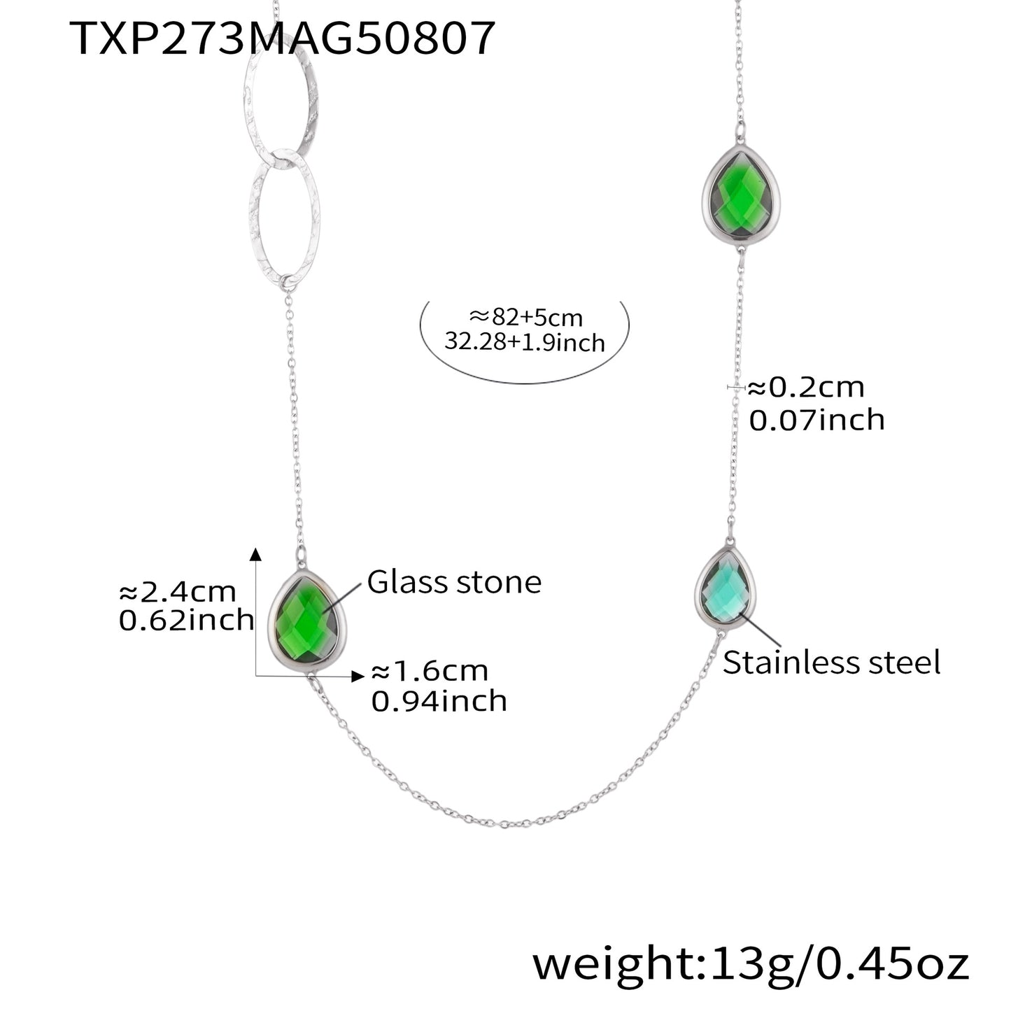 Planderful Everyday Genie Glass Stone Necklace For Women