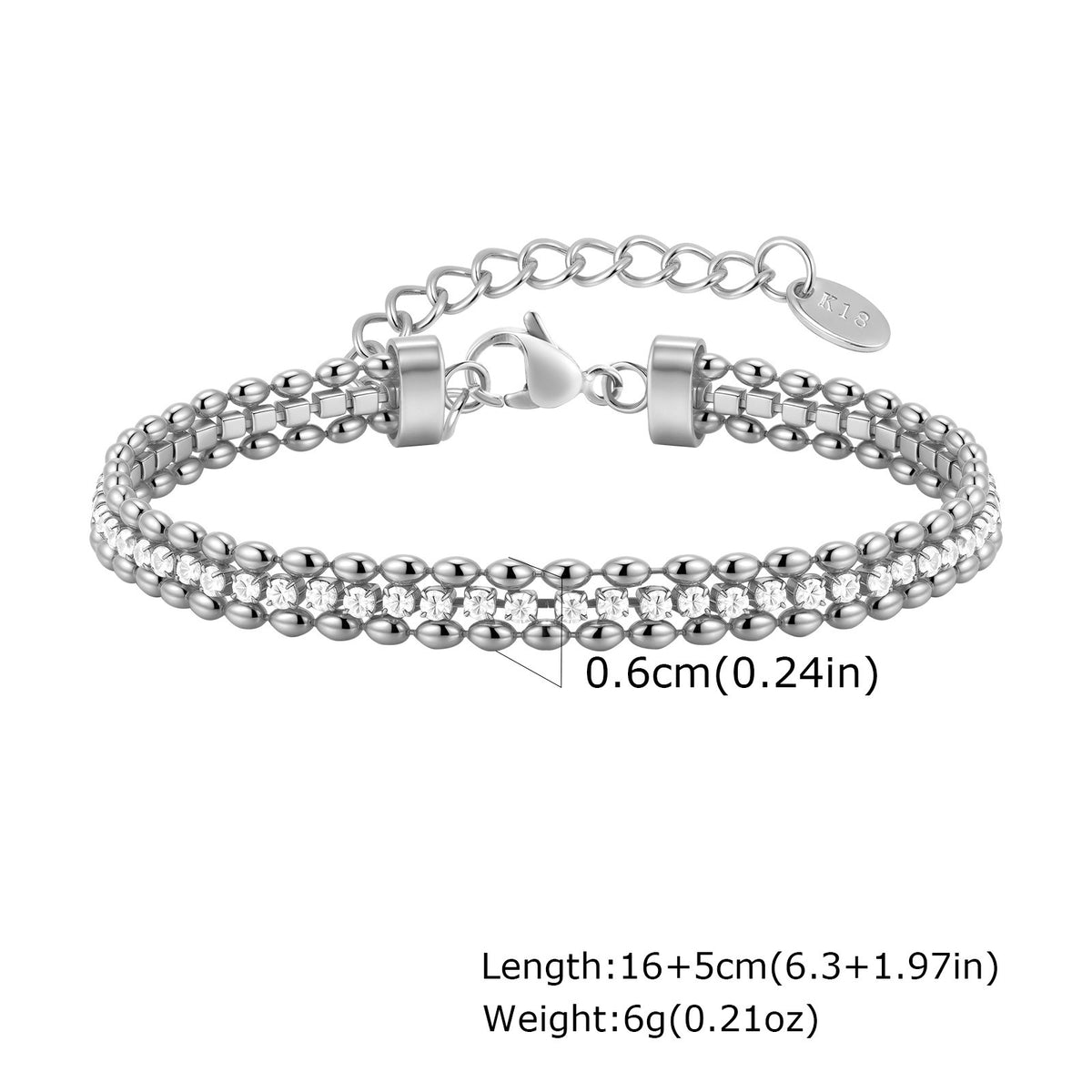Zircon Vintage Stainless Steel Bracelet