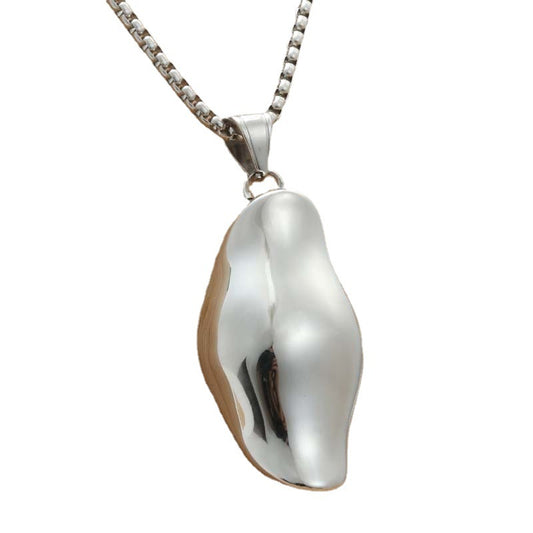 Punk Style Glossy Titanium Steel Ingot Pendant Necklace for Men - Retro Trendy Design by Planderful