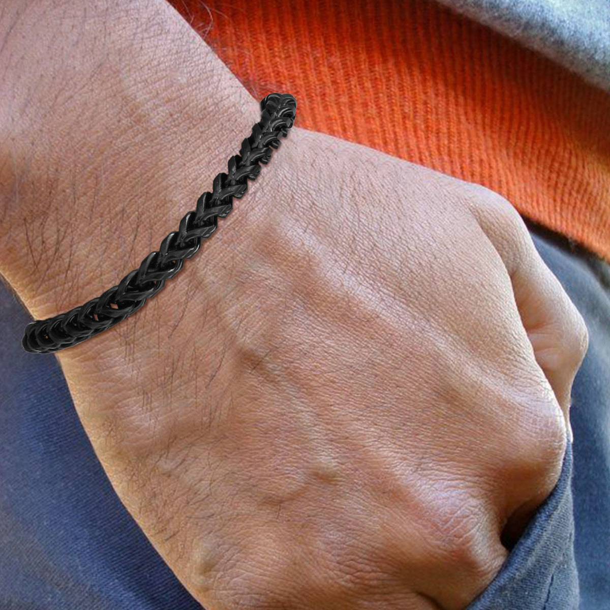 And Hip-Hop Keel Chain Stainless Steel Bracelet for Men