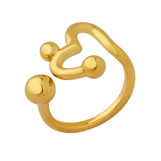 Chic Love Open Ring: Stylish Korean Hand Jewelry